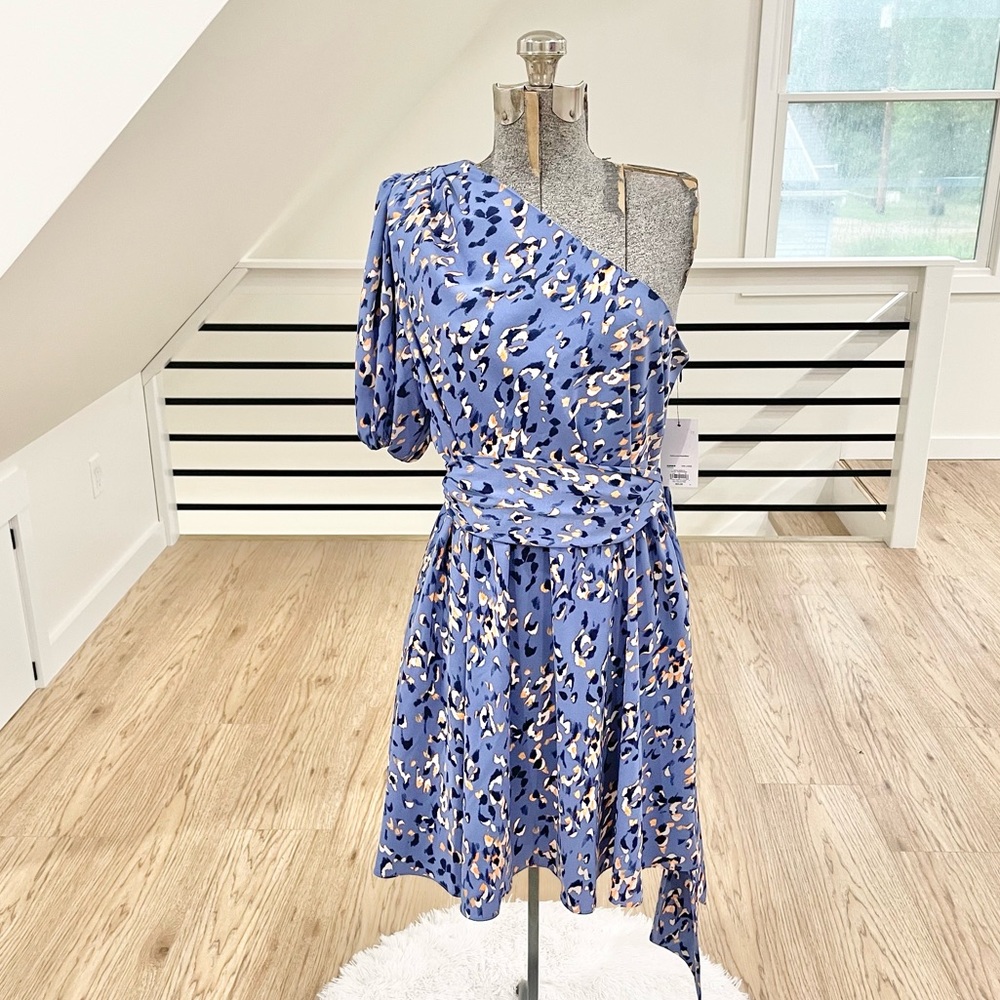 XXL 3X blue, white orange, one shoulder dress lovely cocktail dress